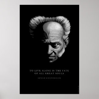 Póster Schopenhauer Citação: Viver Sozinho