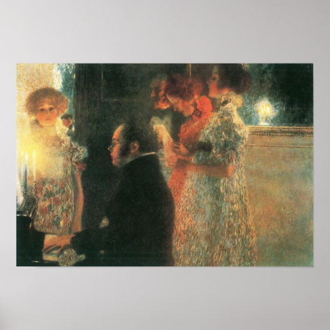 Poster Schubert no Piano — Gustav Klimt (1899) (Frente)