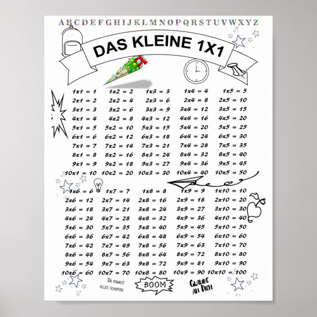Poster Schulanfang kleines 1x1 Rechnen lernen (Frente)