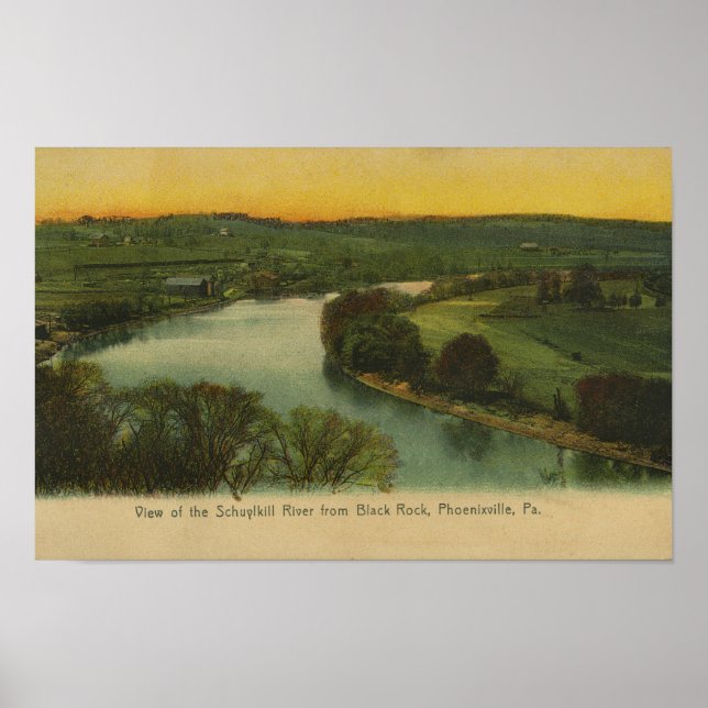 Poster Schuylkill River Black Rock Phoenixville PA (Frente)
