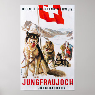 Poster "Schweiz: 1912/heute - Junfraubahn Winter Reise