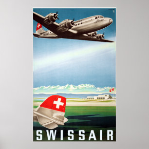 Poster "Schweiz: 1948 - SWISSAIR Werbe Reise ...