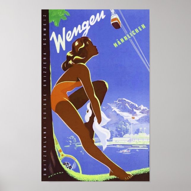 Poster "Schweiz: 2021/heute Bern - Wengen Männl. Reise (Frente)