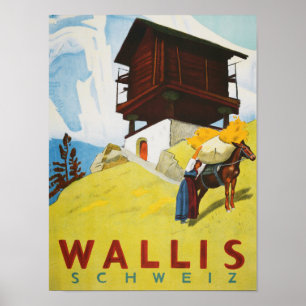 Poster "Schweiz: 2022/heute - Kt. Wallis Sommer Reise..