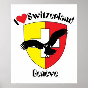 Póster Schweiz, Suisse, Svizzera, Svizra, Suiça