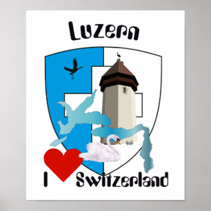 Póster Schweiz, Suisse, Svizzera, Svizra, Switzerland