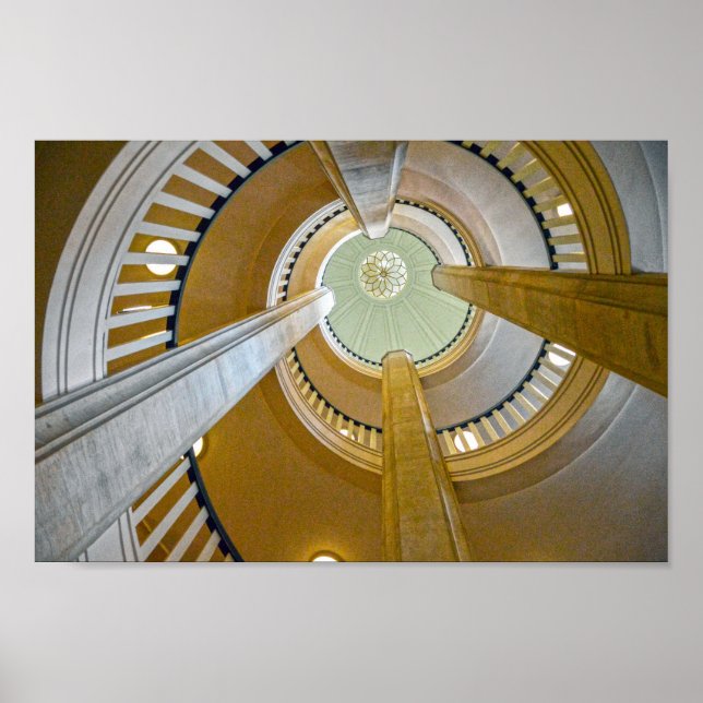Poster Schwerin Castle Spiral Stairway, Alemanha (Frente)