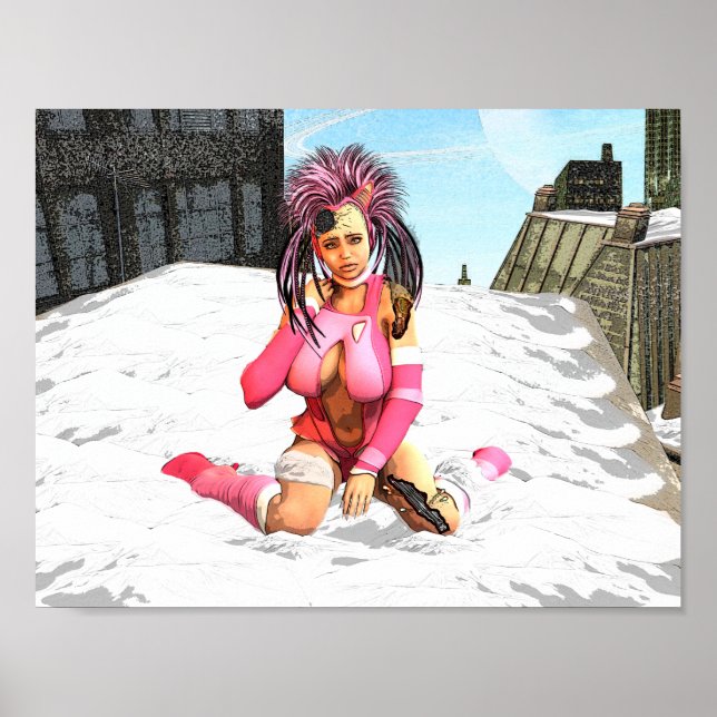 Poster Sci Fi Female Cyborg (Frente)