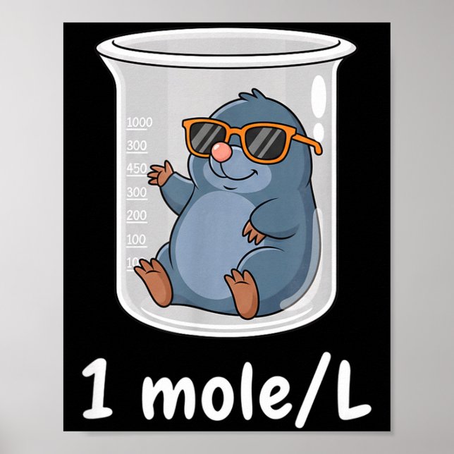 Poster Science &amp; Technology Funny Chemistry 1 Mole L  (Frente)