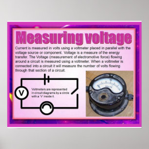 Póster Science, Electricity measuring voltage