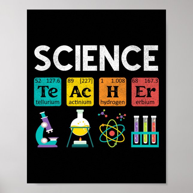 Poster Science Teacher Chemistry Biology Physics Teacher  (Frente)