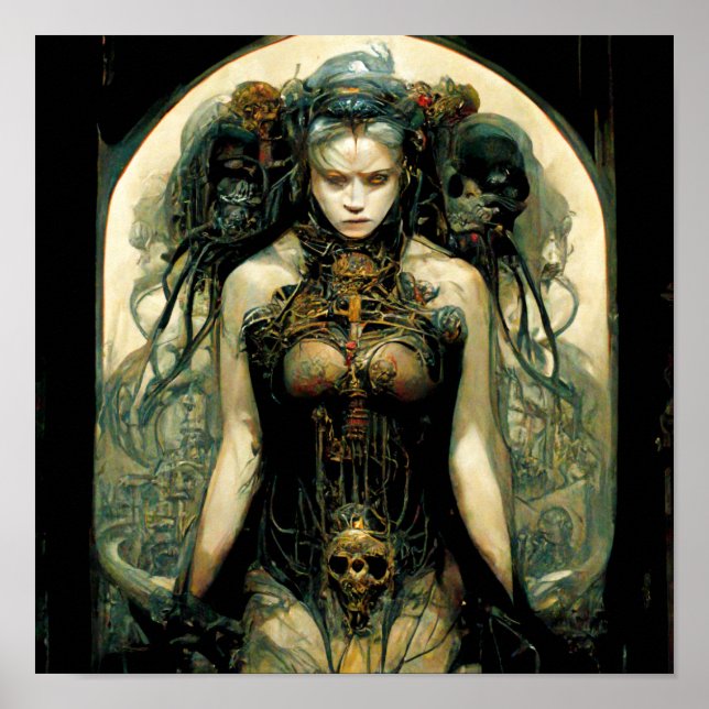 Poster Scientific Tech Woman Fantasy Sci-Fi (Frente)