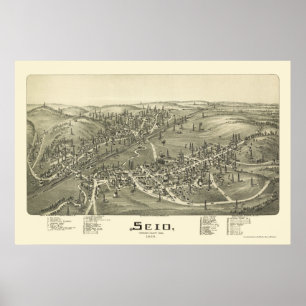 Póster Scio, mapa panorâmico do OH - 1899a