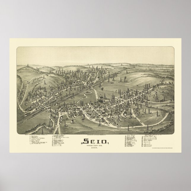 Póster Scio, Mapa Panorâmico do OH - 1899a (Frente)