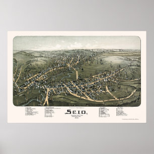 Poster Scio, Mapa Panorâmico do OH - 1899b