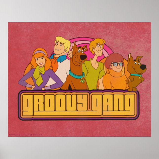 Póster Scooby-Doo | "Groovy Gang" - Gráfico de desenho an (Frente)