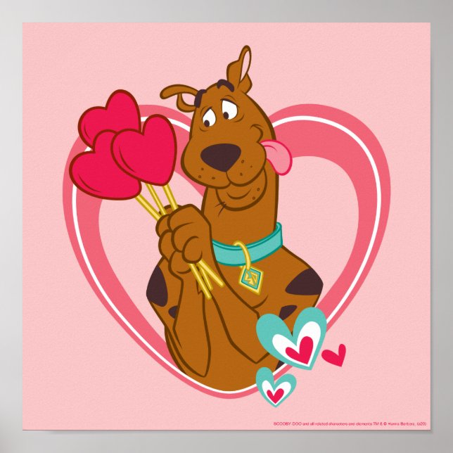 Poster Scooby-Doo Holding Heart Lolipops (Frente)