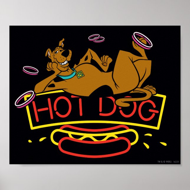Póster Scooby-Doo - Sinal de Neon Cachorro Quente (Frente)