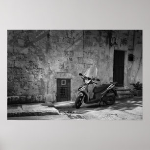 Poster Scooter em preto e branco