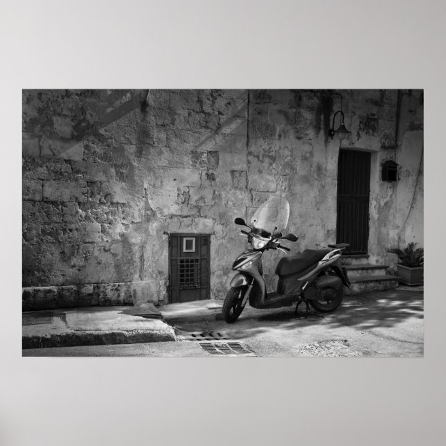 Poster Scooter em preto e branco (Frente)