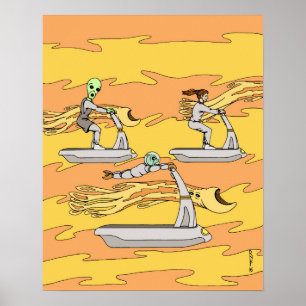 Poster Scootering With the Wind Riders