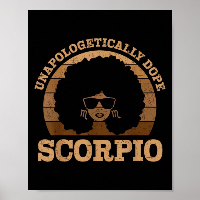 Poster Scoro Queen Afro Hair Black Woman Sinal Zodiac (Frente)