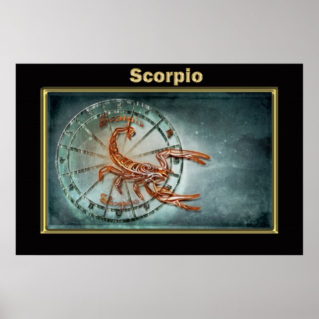 Póster Scorpio Zodiac Astrology design (Frente)