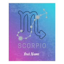 Póster Scorpio Zodiac - Sinal de Estrela - Constelação do