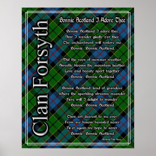 Póster Scotland Bonnie eu Adore o Tartan de Forsyth do