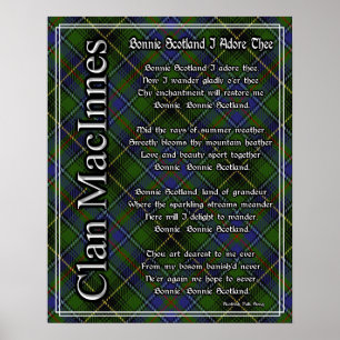 Póster Scotland Bonnie eu Adore o Tartan de MacInnes do