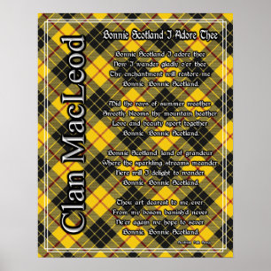 Póster Scotland Bonnie eu Adore o Tartan de MacLeod do