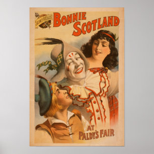 Póster Scotland Bonnie no teatro justo do palhaço