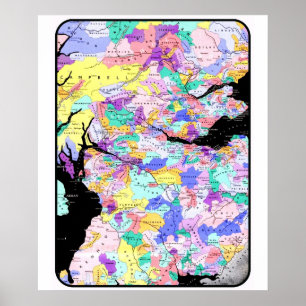 Poster Scotland Map Scottish Clan Names Locages Image