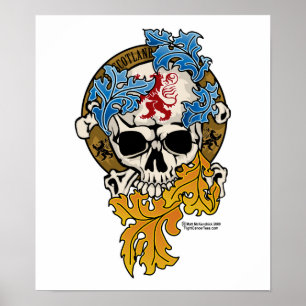 Poster Scotland Skull Tattoo