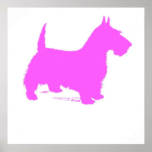 Póster Scottie Silhouette rosa (Frente)