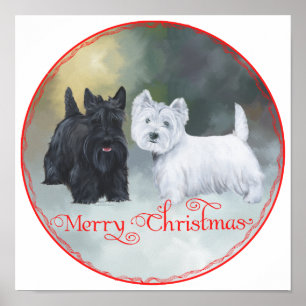 Póster Scottie Westie Natal