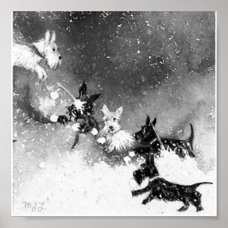 Poster Scotties Snow Fight