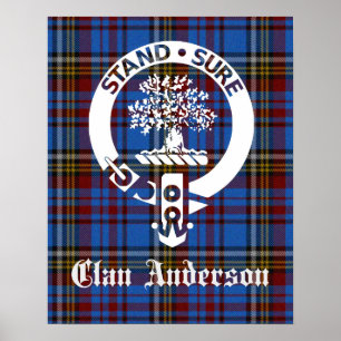 Poster Scottish Clan Anderson Crest & Tartan