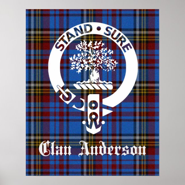 Poster Scottish Clan Anderson Crest & Tartan (Frente)