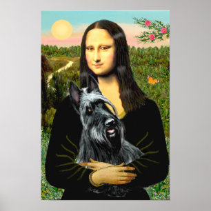 Póster Scottish Terrier 3 - Mona Lisa