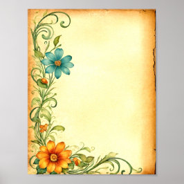 Poster Scrapbooking Junkjournal Vintage Blumen Download