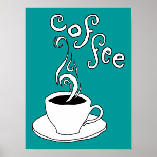 Póster scribbles do café