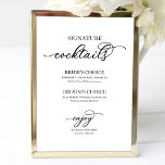 Poster Script Chic Black de Cocktails de Assinatura<br><div class="desc">Script Chic Black de Cocktails de Assinatura</div>
