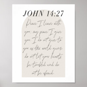 Poster Script de Arch Mínimo Boho Beige do John 14:27