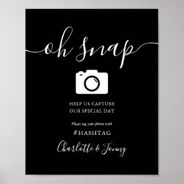 Poster Script de Assinatura Preto e Branco - Sinal de Sna