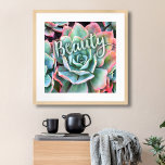 Poster Script de Beleza de Fotografia Suculenta do Cactus<br><div class="desc">Eu sempre fui hipnotizado pela durabilidade e beleza dos cactos, que prosperam nas condições mais severas. Abrace o esplendor do deserto com esta poster de fotografia de perto espantosa de um cacto verde-menta, verde-menta, florescente. Faz um excelente de presente inspirador e inspirador! Você pode personalizar facilmente este poster além do...</div>