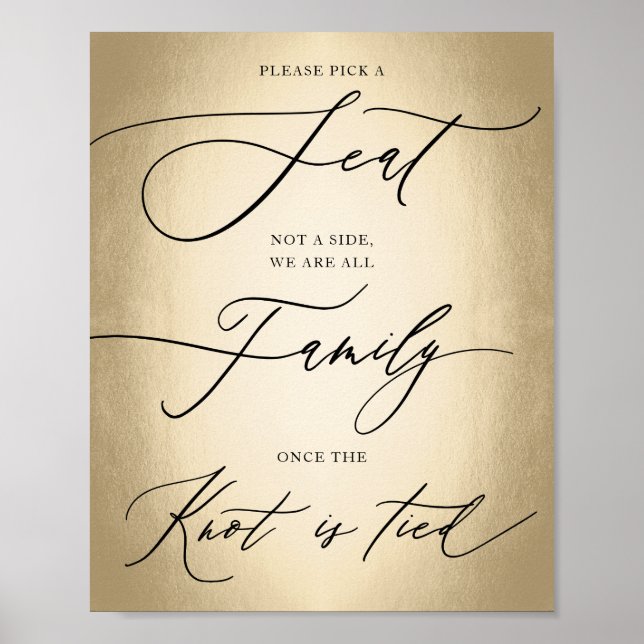 Poster Script De Caligrafia: Escolher Um Sinal De Casamen (Frente)