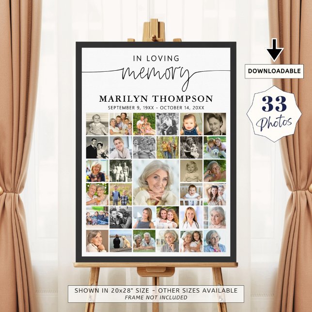 Poster Script de Colagem de Fotos do Funeral 33 Em Memóri (Criador carregado)
