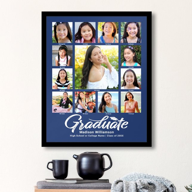 Poster Script de Colagem de Fotos K-12 para Graduação Azu (Criador carregado)