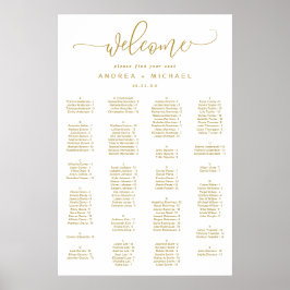 Poster Script Dourado de Salto do Gráfico de Casamento